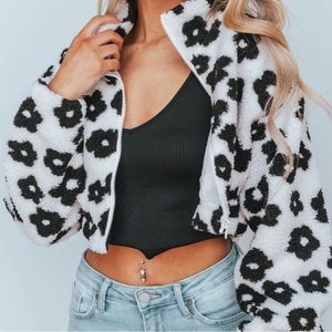 Sherpa hippie flower jacket
